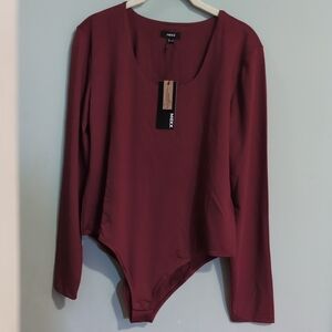 NEW Mexx Deep Red Long Sleeve Bodysuit